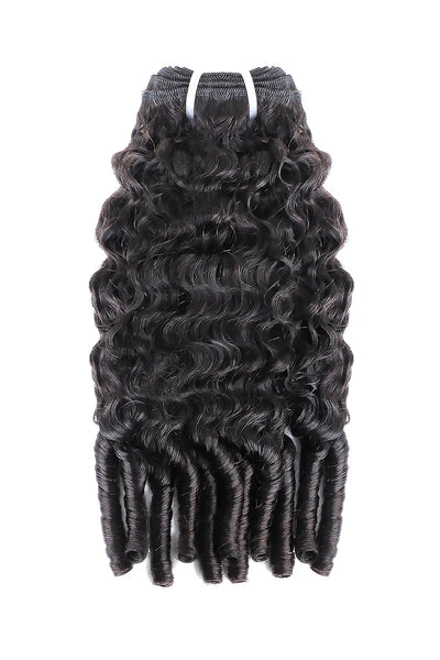 Burmese Curly with Spiral Curls Ends Bundle Cambodia Virgin Hair