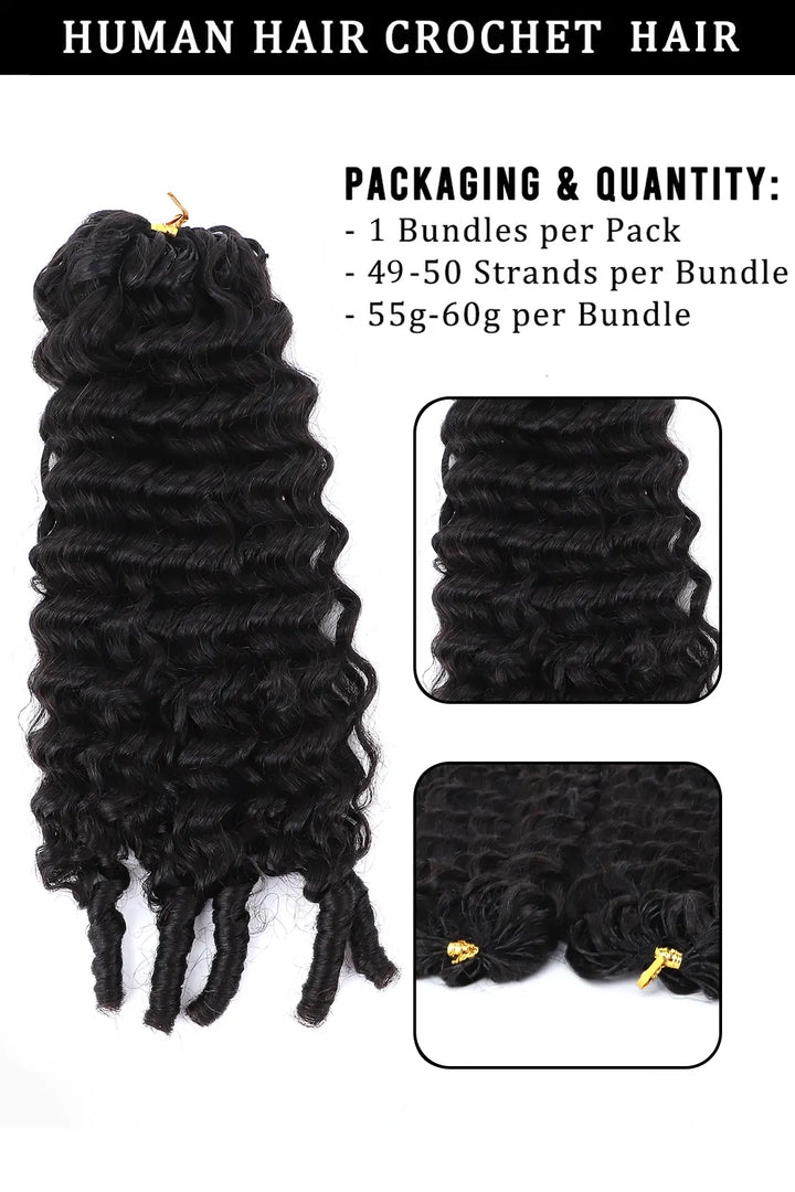 Double Drawn Water Wave with Spiral Curls Ends Bulk Hair BU67 1