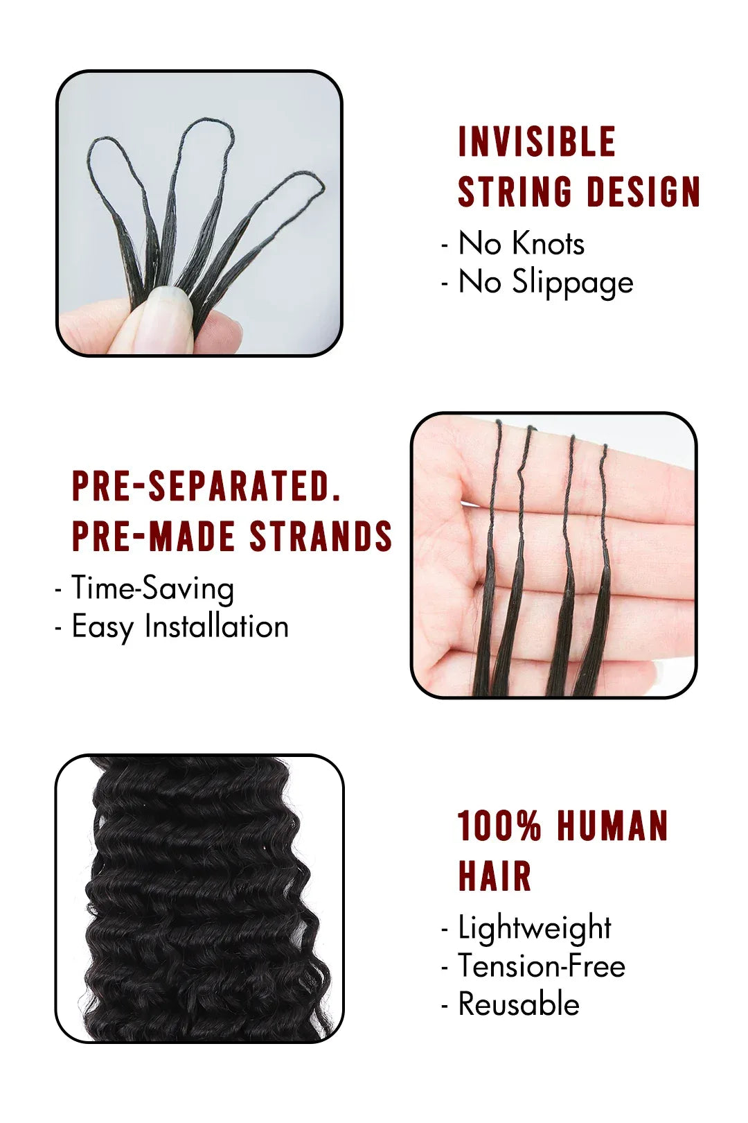 Double Drawn Water Wave with Spiral Curls Ends Bulk Hair BU67 2