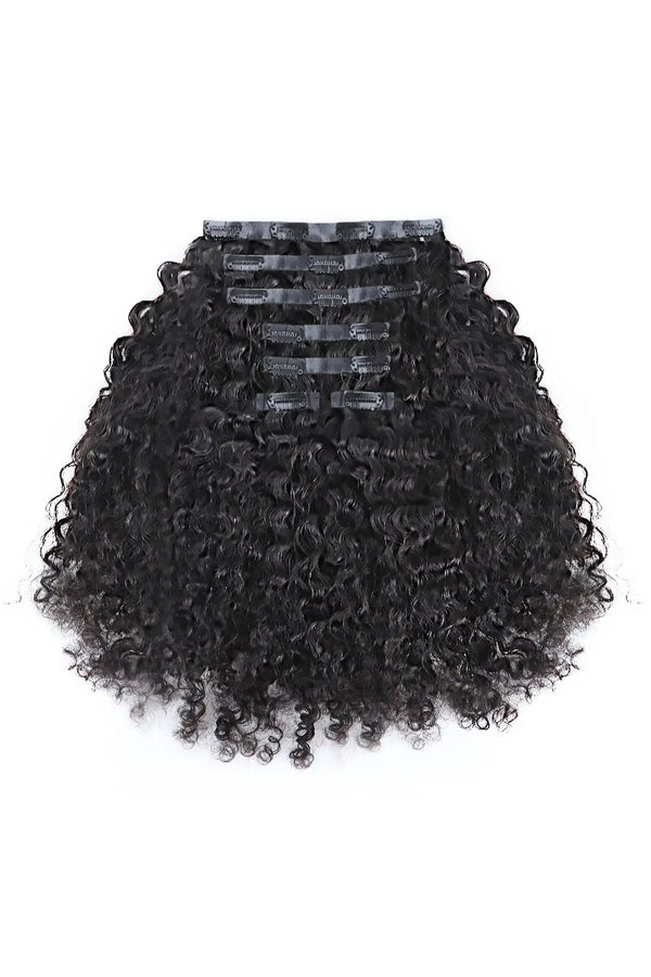 Burmese Curly with Spiral Curls Seamless Clip ins Double Drawn Hair