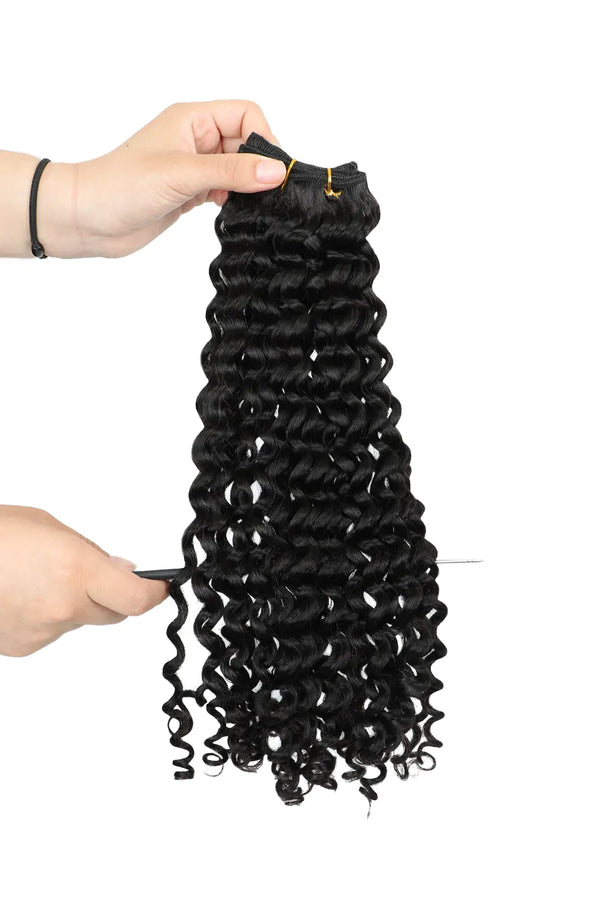 Les paquets de cheveux vierges du Cambodge cousent des extensions bouclées