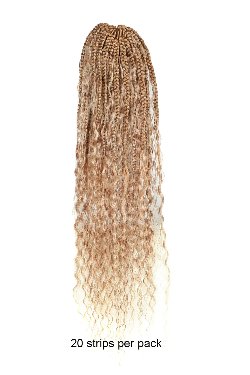 Color 27# Boho Crochet Box Braids with Human Hair Curls Deep Wave 1