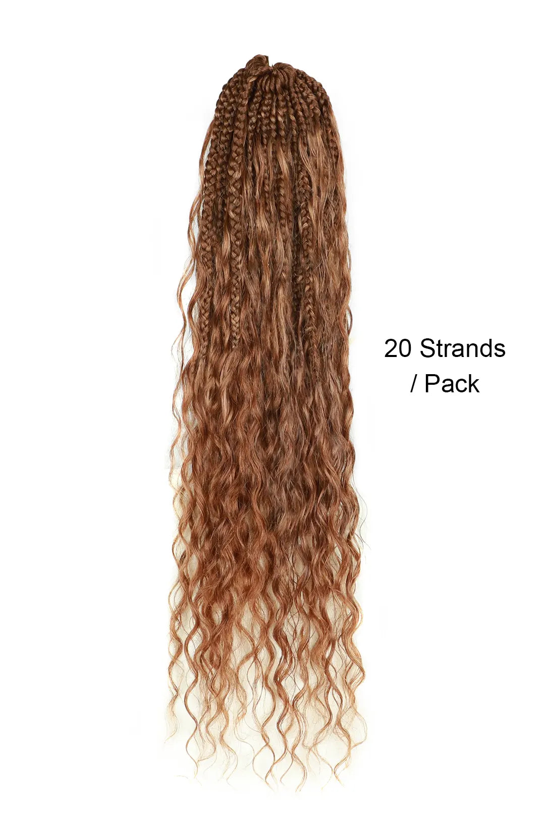 Color 30# Boho Crochet Box Braids with Human Hair Curls Deep Wave 1