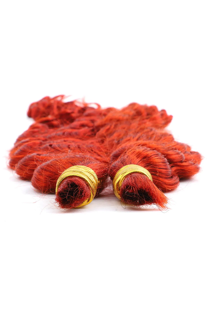 Copper Red Deep Wave Bulk Human Hair For Braiding BU23