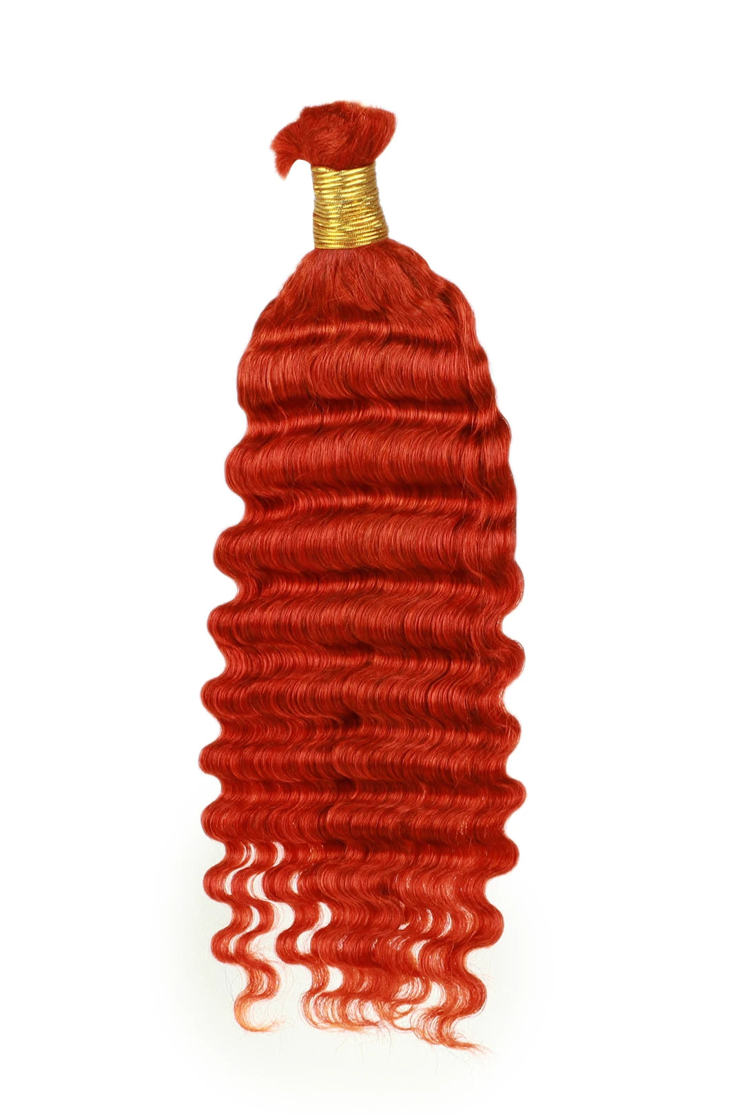 Copper Red Deep Wave Bulk Human Hair For Braiding BU23