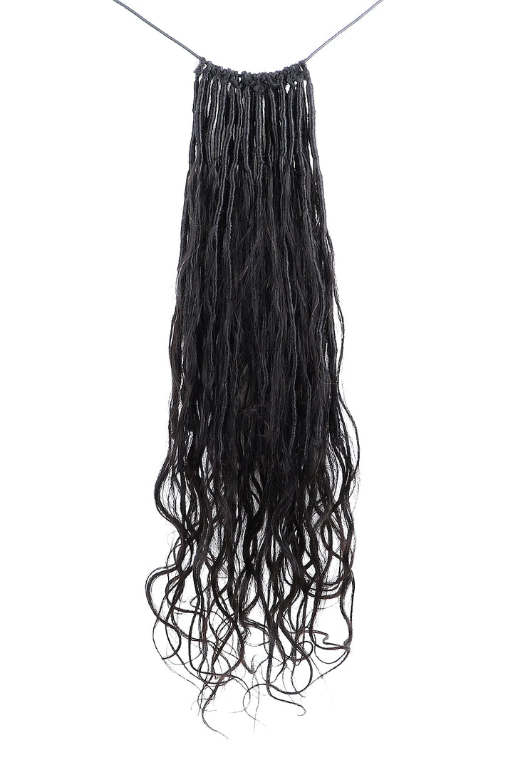 Crochet Faux Locs Braids with Human Hair Curls Body Wave BB04