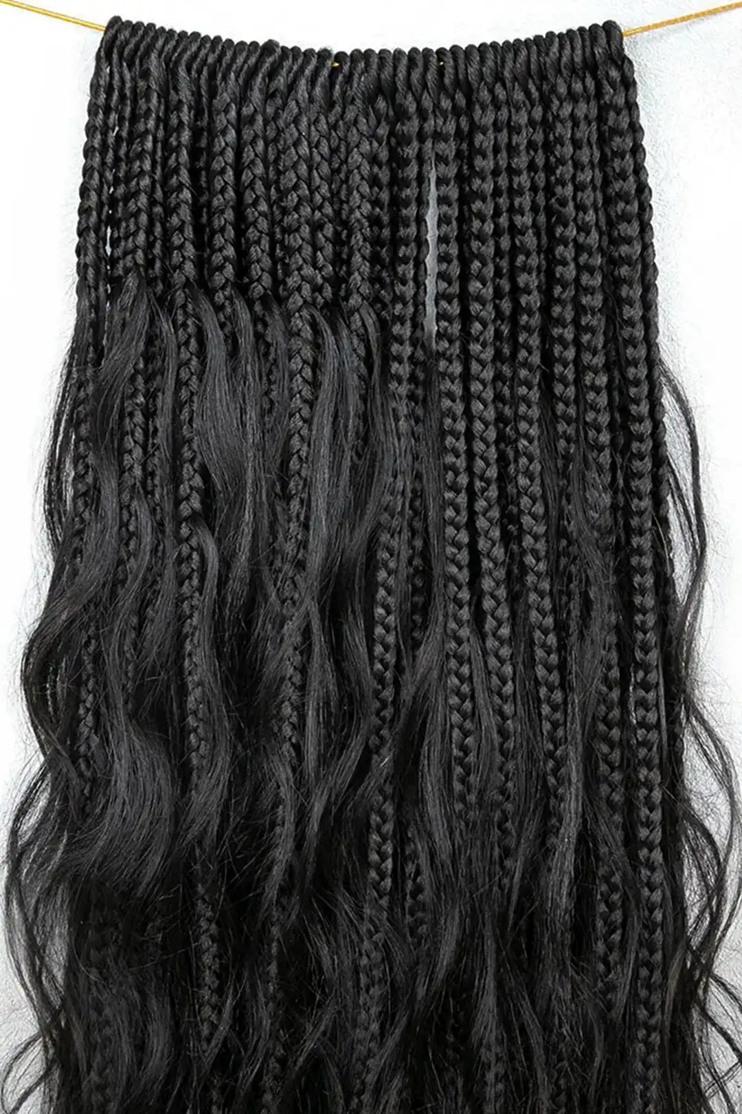 Crochet Mermaid Braids with Human Hair Curls Pre-Looped Loose Wave