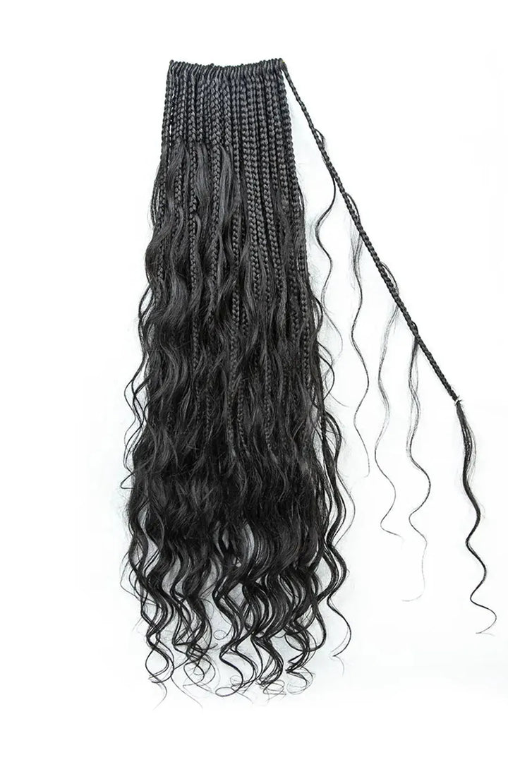 Crochet Mermaid Braids with Human Hair Curls Pre-Looped Loose Wave