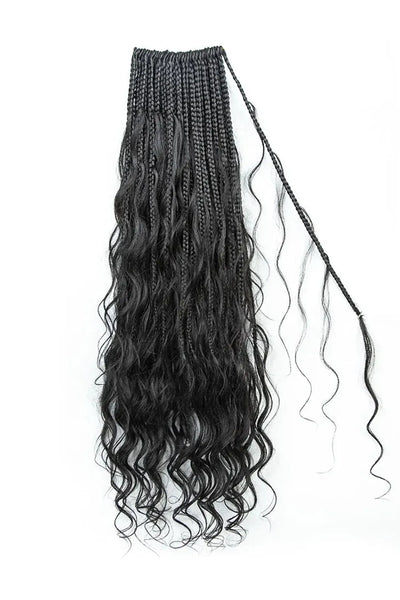 Crochet Mermaid Braids with Human Hair Curls Pre-Looped Loose Wave BB03