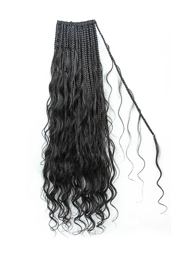 Crochet Mermaid Braids with Human Hair Curls Pre-Looped Loose Wave BB03