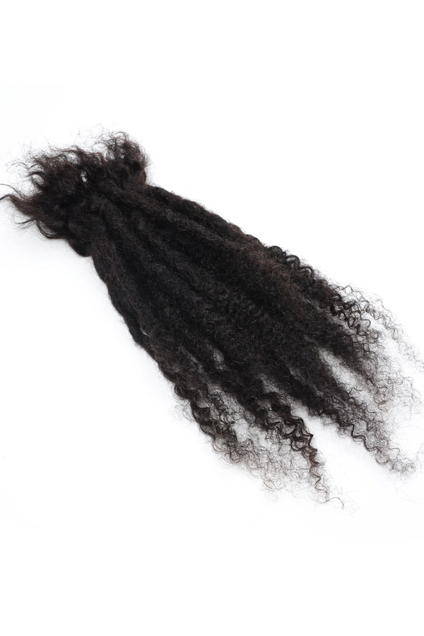 Culture Locs with Curly Ends Natural Black Curly Human Hair 10 Strands