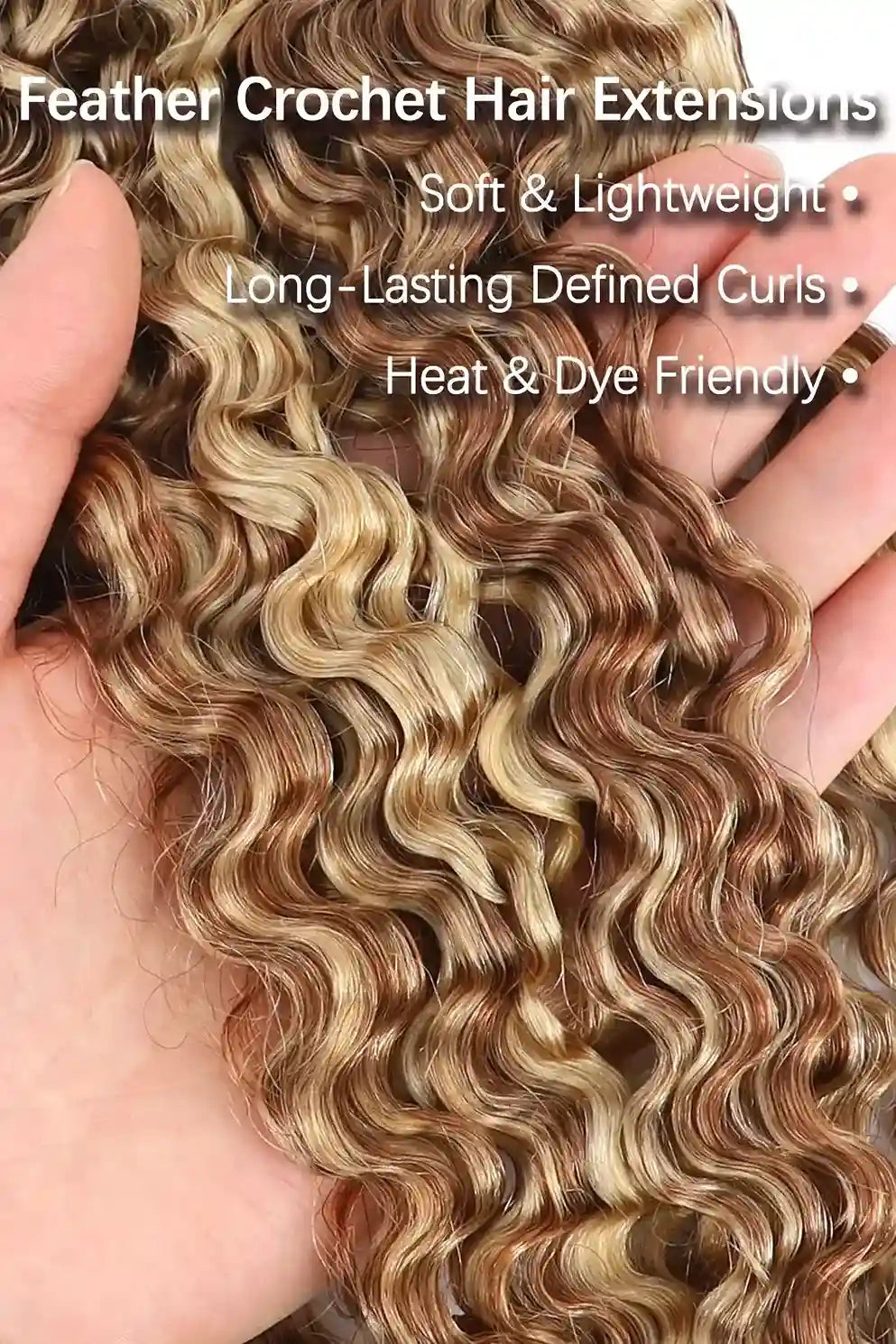 Curvature details of 27 30 613 mixed color burmese curly with spiral curls crochet miracle knots hair