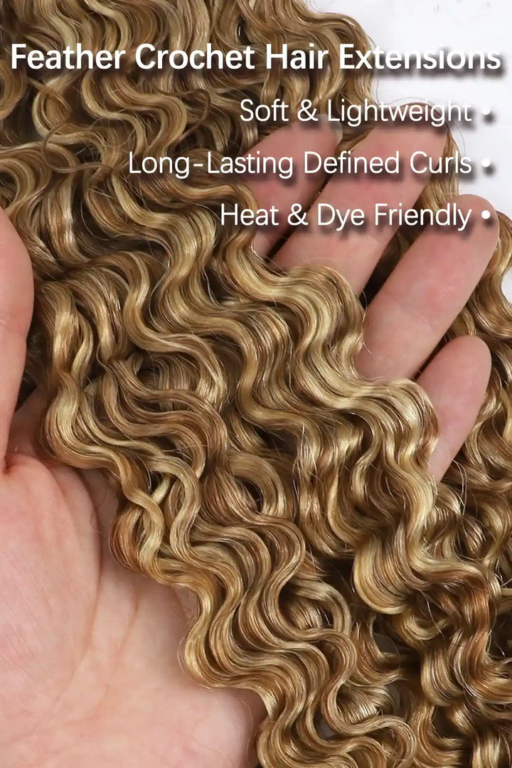 Curvature details of #27/30/613 mixed color burmese curly with spiral curls crochet miracle knots hair