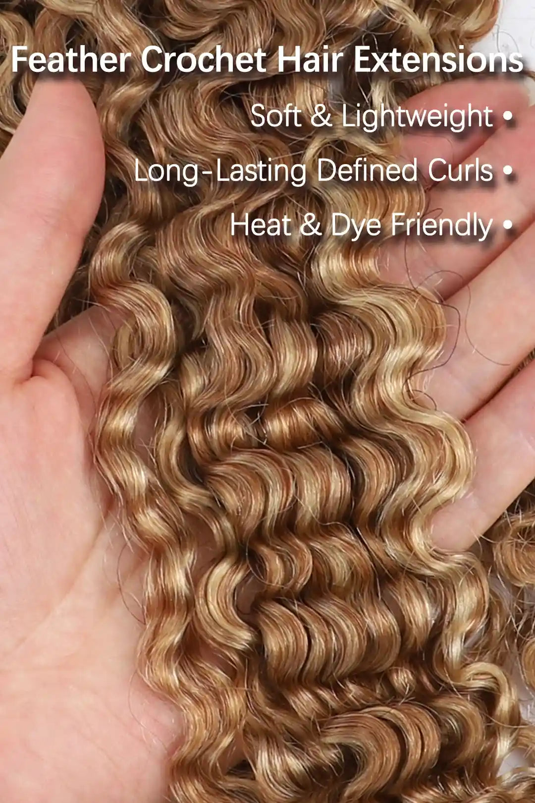 Curvature details of #27/30/613 mixed color water deep wave crochet miracle knots hair