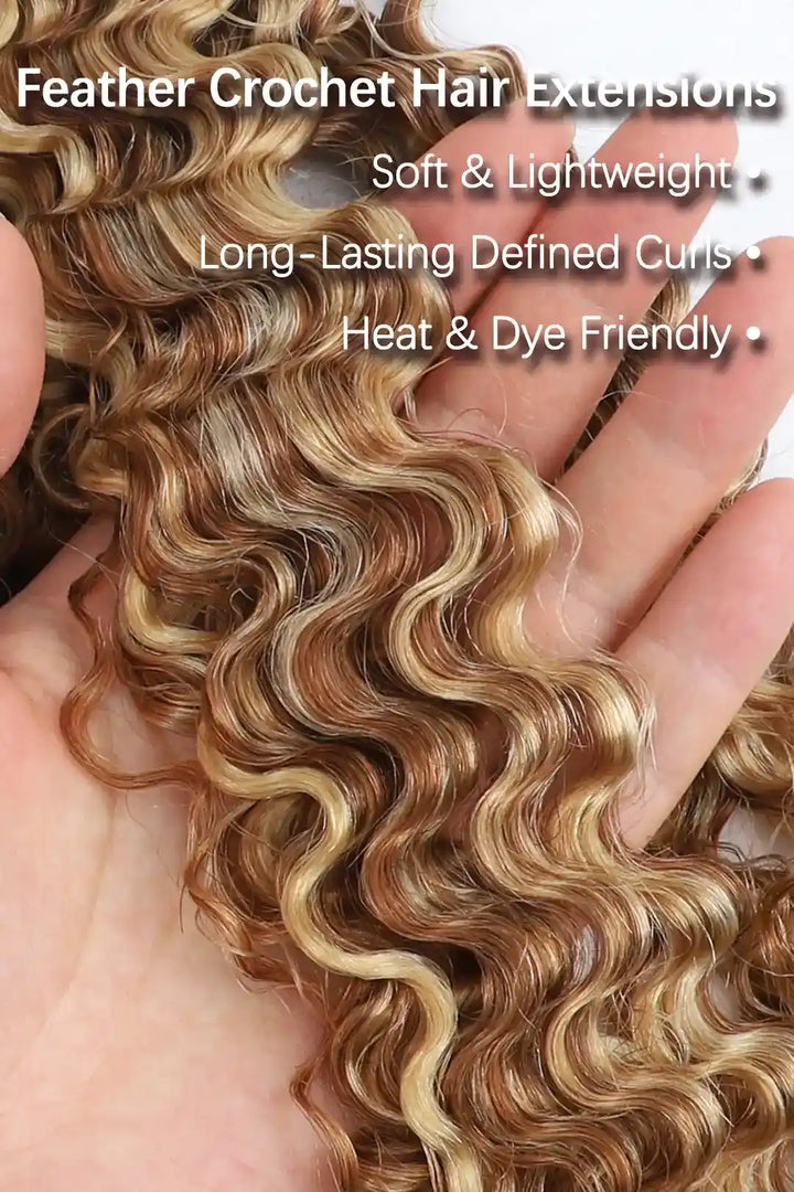 Curvature details of 27 30 613 mixed color water deep wave crochet miracle knots hair