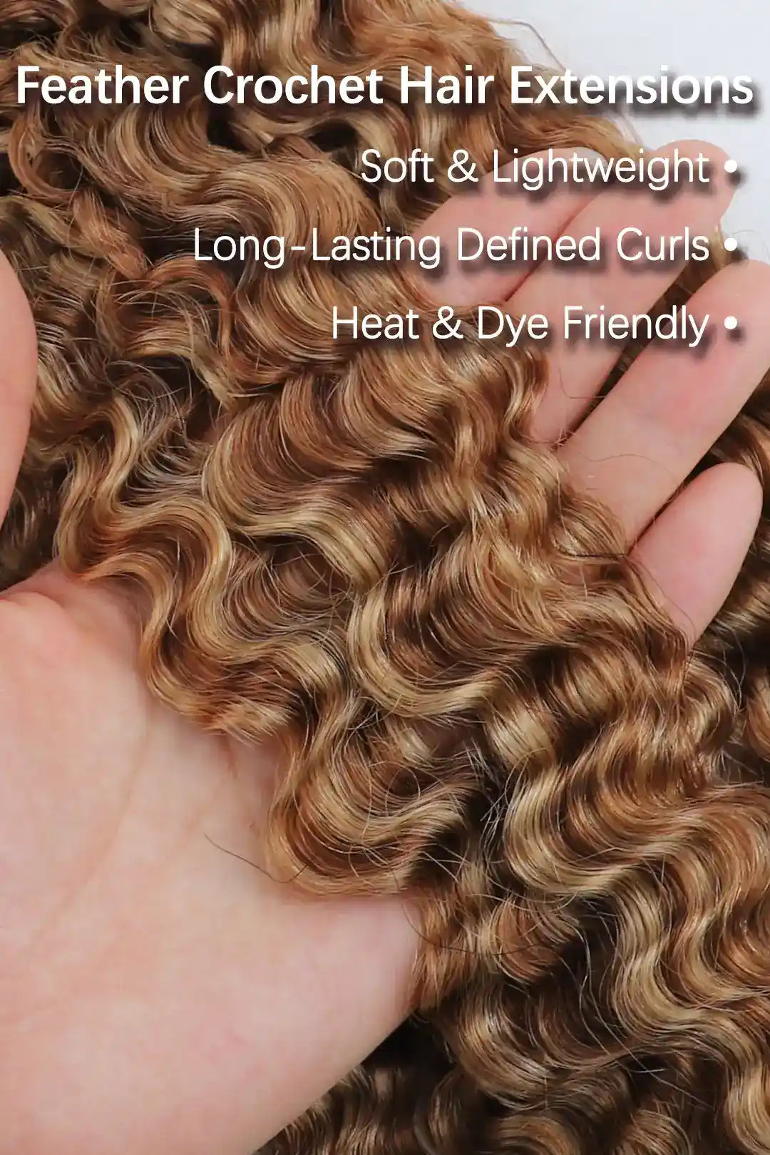 Curvature details of #27/30 mixed color burmese curly with spiral curls crochet miracle knots hair