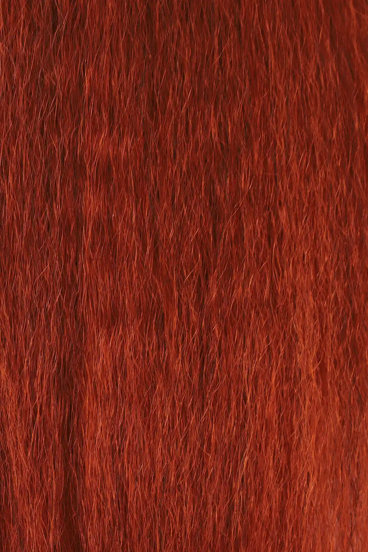 Curvature details of 350 ginger kinky straight bulk human hair for braiding bu17