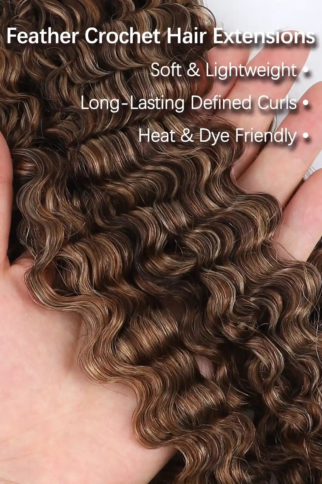 Curvature details of #4A/27/30 mixed color burmese curly with spiral curls crochet hair for miracle knots