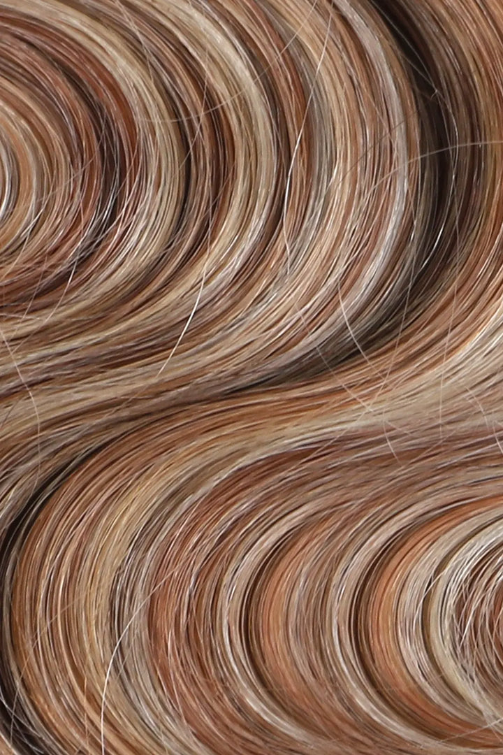 Curvature details of T natural black root mixed 27/30/613 body wave feather crochet human hair