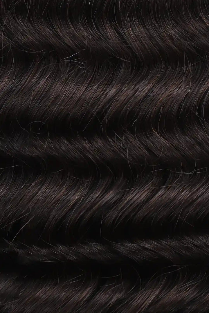Curvature details of #2 dark brown color deep wave bulk braiding hair extensions bu13