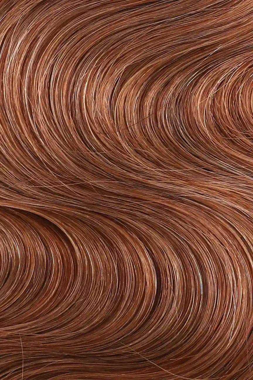 Curvature details of auburn brown bulk hair for braiding body wave bu52