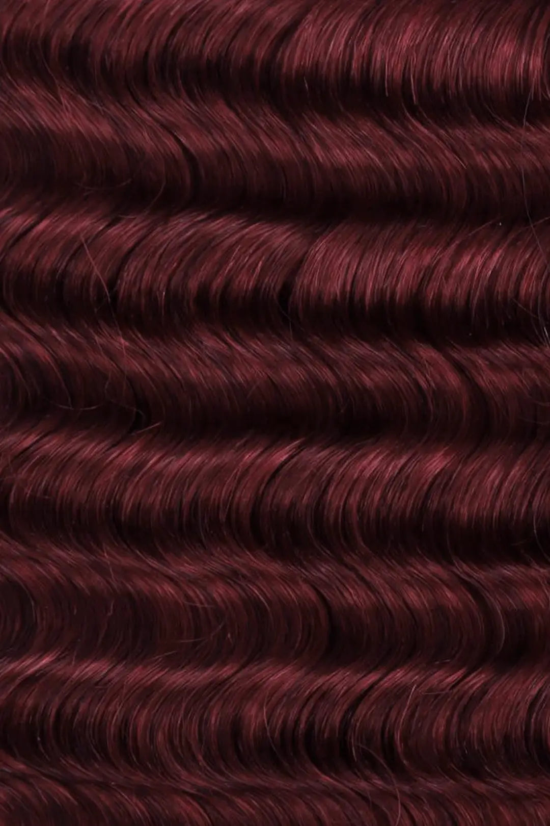 Curvature details of the ends of bulk human hair for braiding burgundy red deep wave bu19