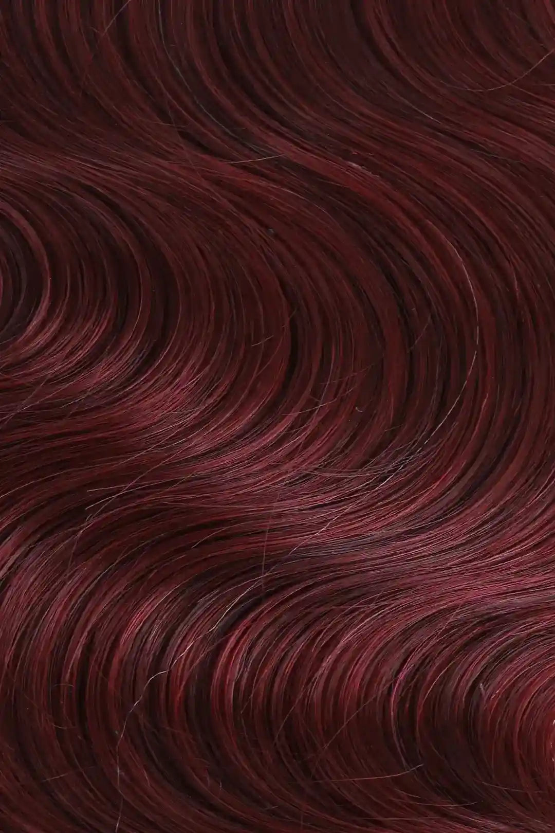 Curvature details of burgundy ombre body wave feather crochet hair - 1B/99J human hair