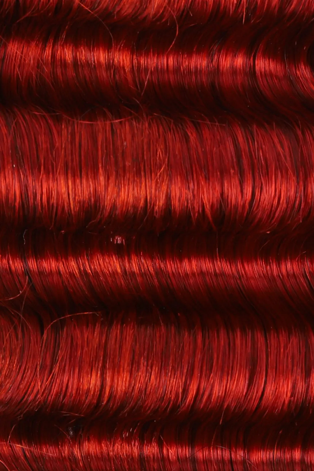 Curvature details of copper red deep wave bulk human hair for braiding bu23