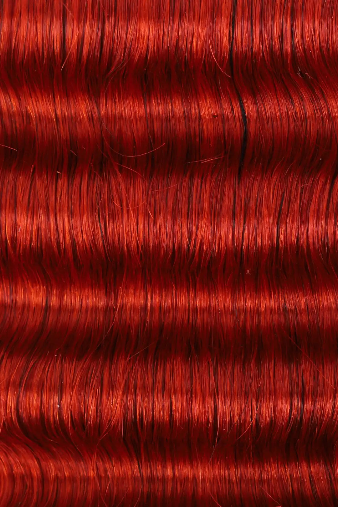 Curvature details of copper red deep wave bulk human hair for braiding bu23