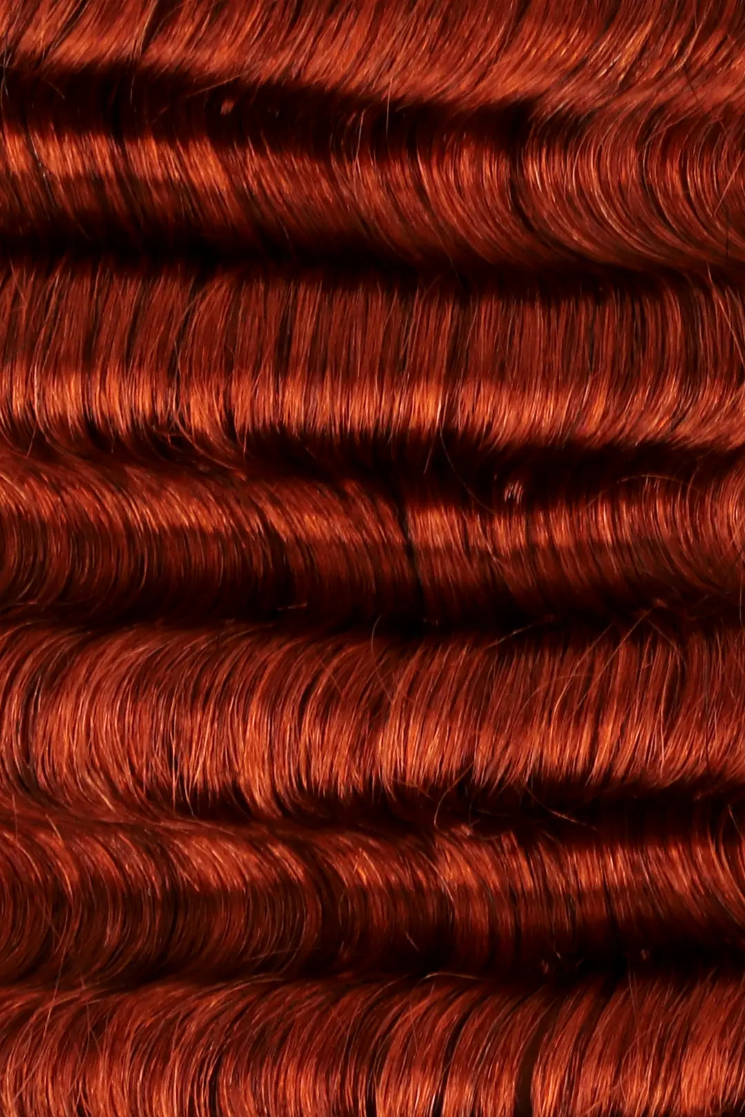 Curvature details of copper red deep wave bulk human hair for braiding bu23