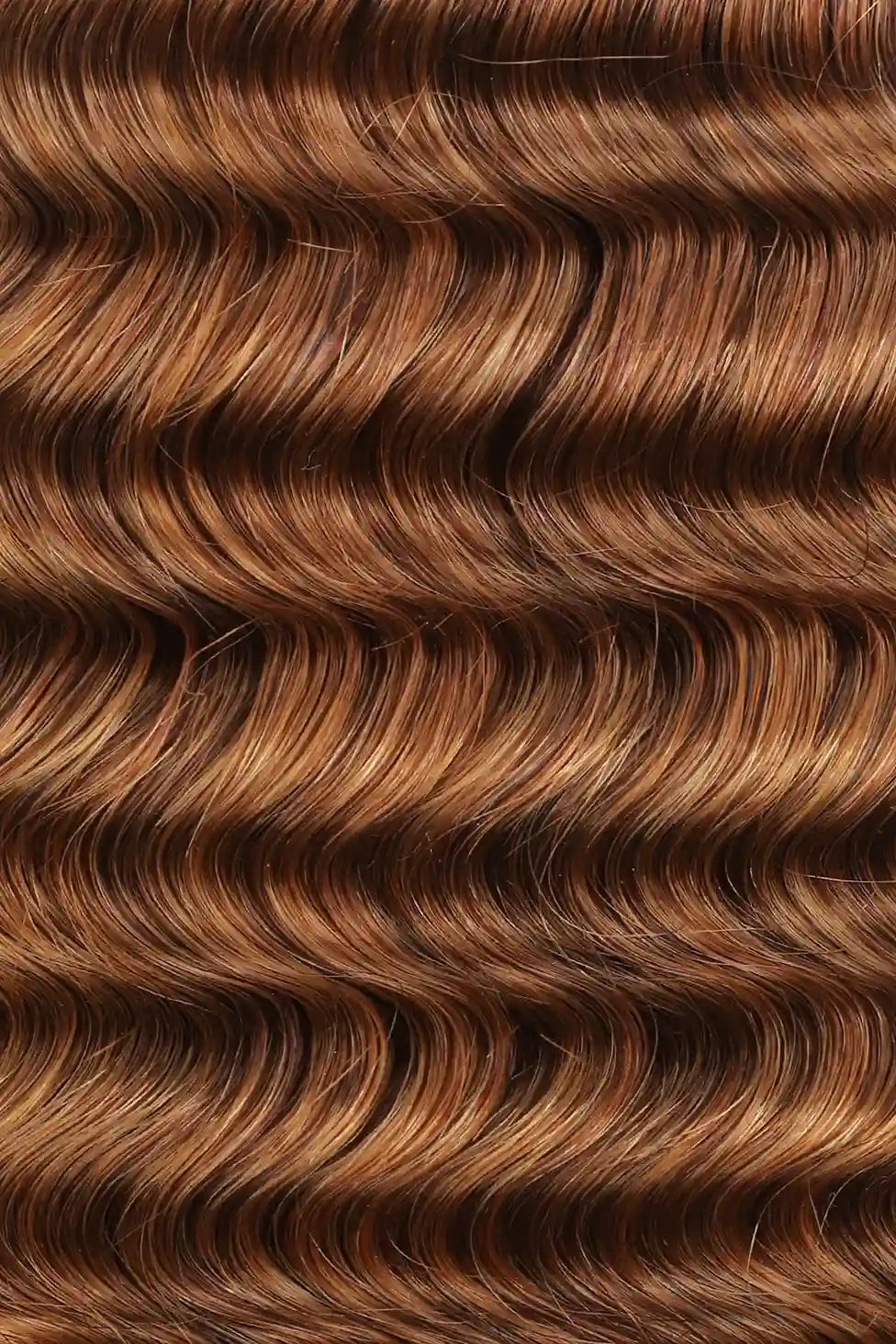 Curvature details of double drawn 30a light auburn bulk hair deep wave bu46