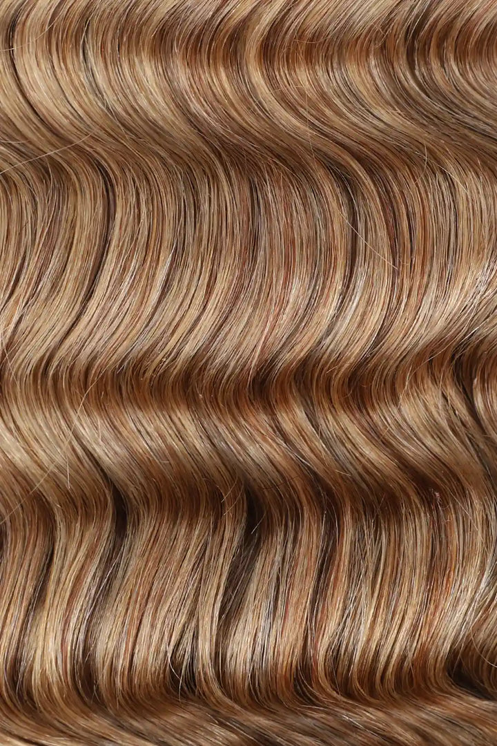 Curvature details of double drawn 27 honey blonde bulk hair loose wave bu65