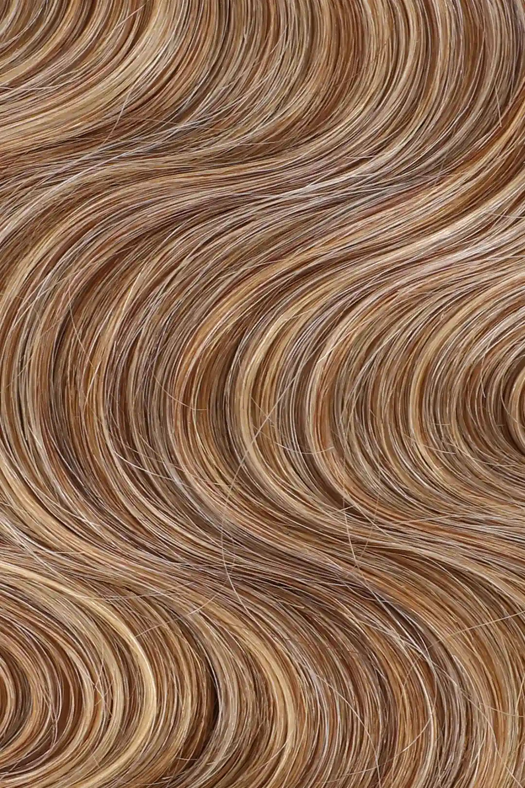 Curvature details of double drawn body wave medium blonde bulk hair bu58