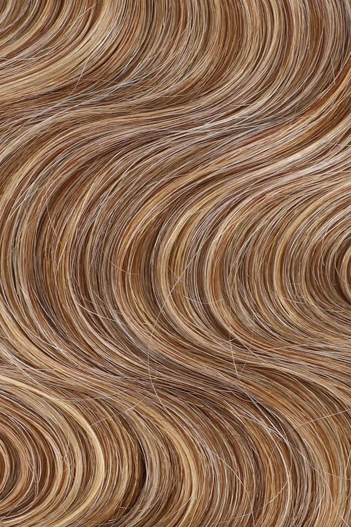 Curvature details of double drawn body wave medium blonde bulk hair bu58