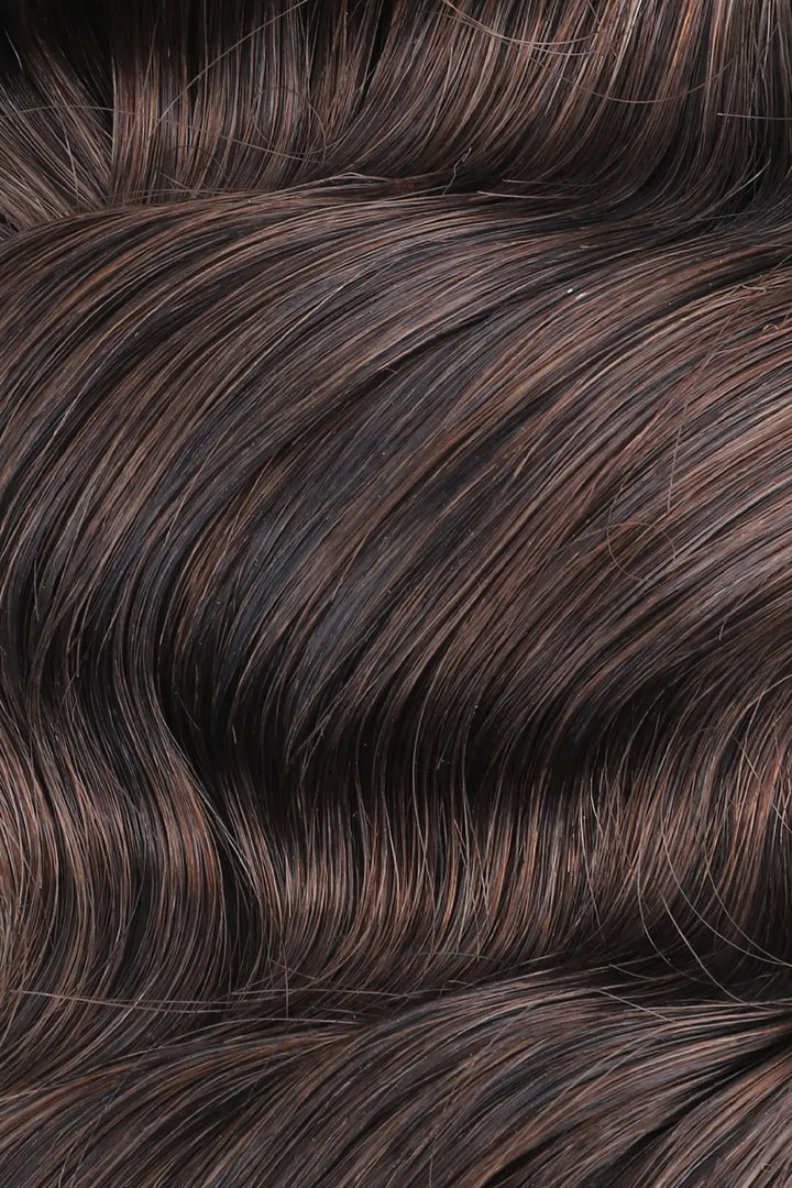 Curvature details of double drawn dark brown loose wave bulk hair for braiding bu63