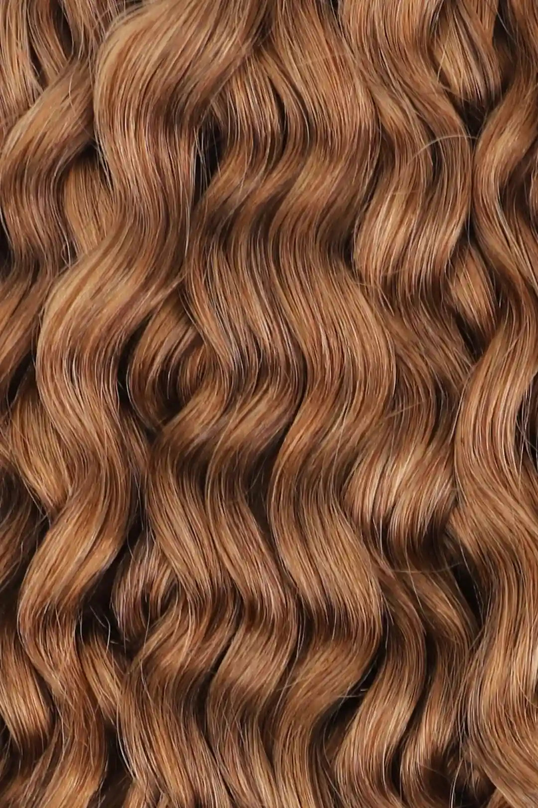 Curvature details of double drawn light auburn 30a color water wave bulk hair bu44