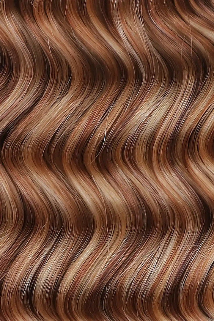 Curvature details of highlight blend #27/30/613 deep wave feather crochet human hair