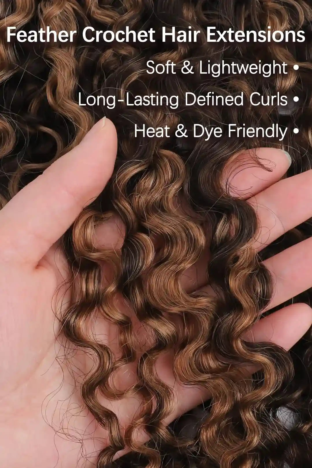 Curvature details of highlight blend #4 /30 water deep wave feather crochet human hair