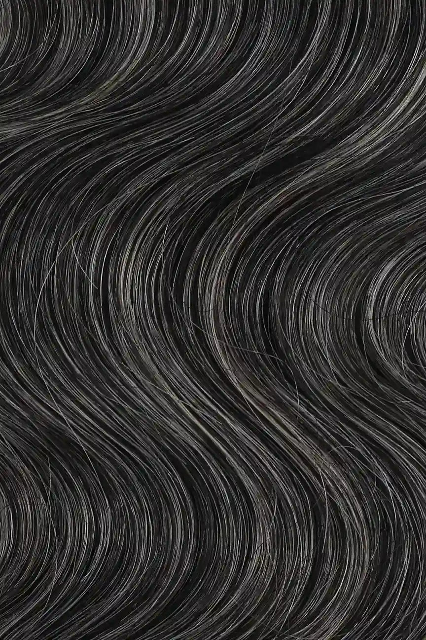 Curvature details of natural grey hair salt and pepper cambodia virgin human hair bundles