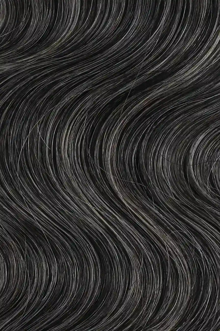 Curvature details of natural grey hair salt and pepper cambodia virgin human hair bundles