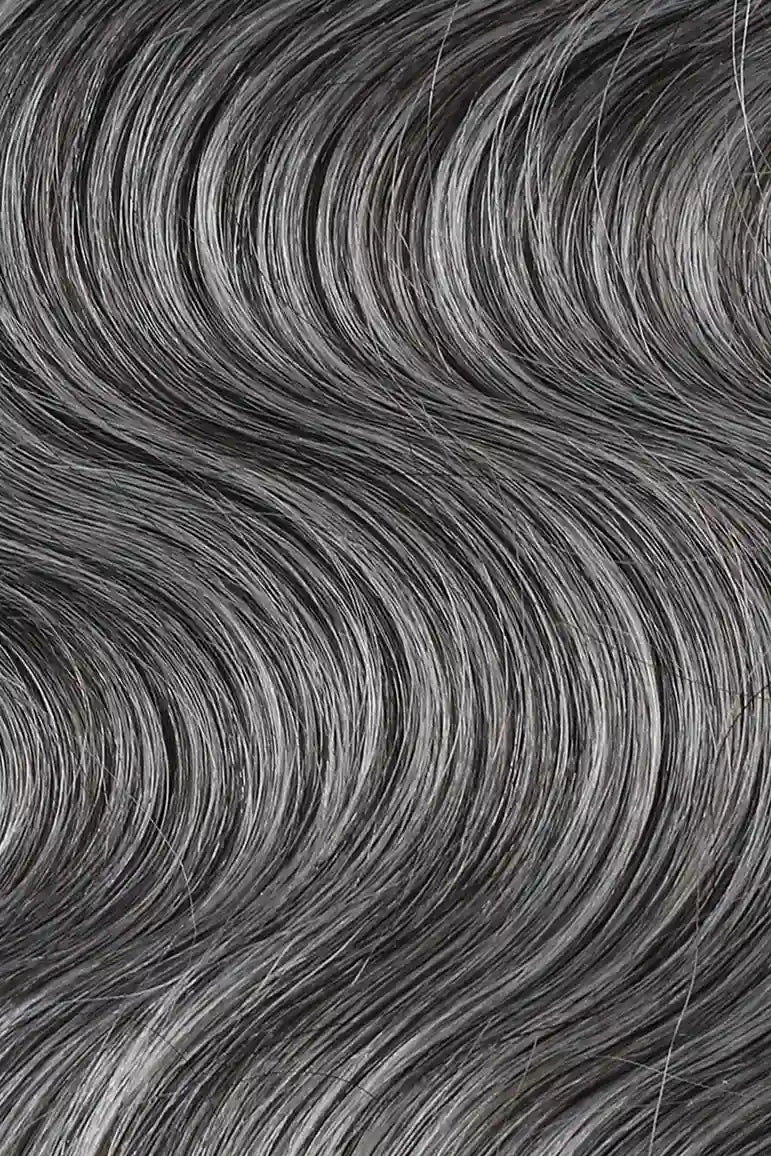 Curvature details of salt and pepper bulk hair body wave for braiding 70% gray bu32
