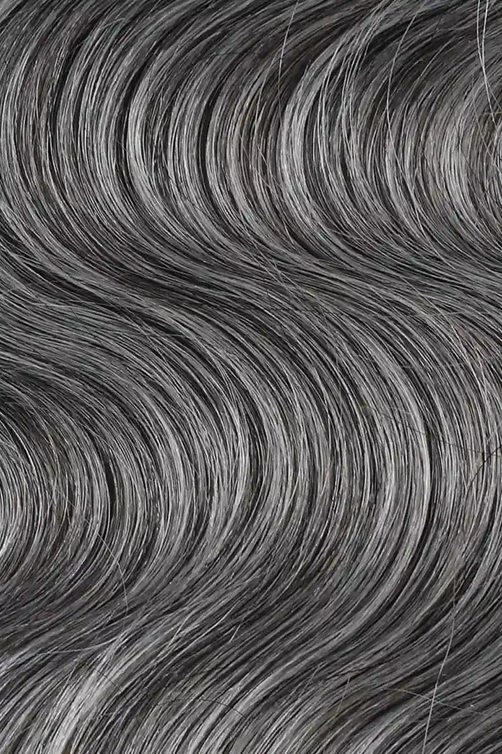 Curvature details of salt and pepper bulk hair body wave for braiding 70% gray bu32