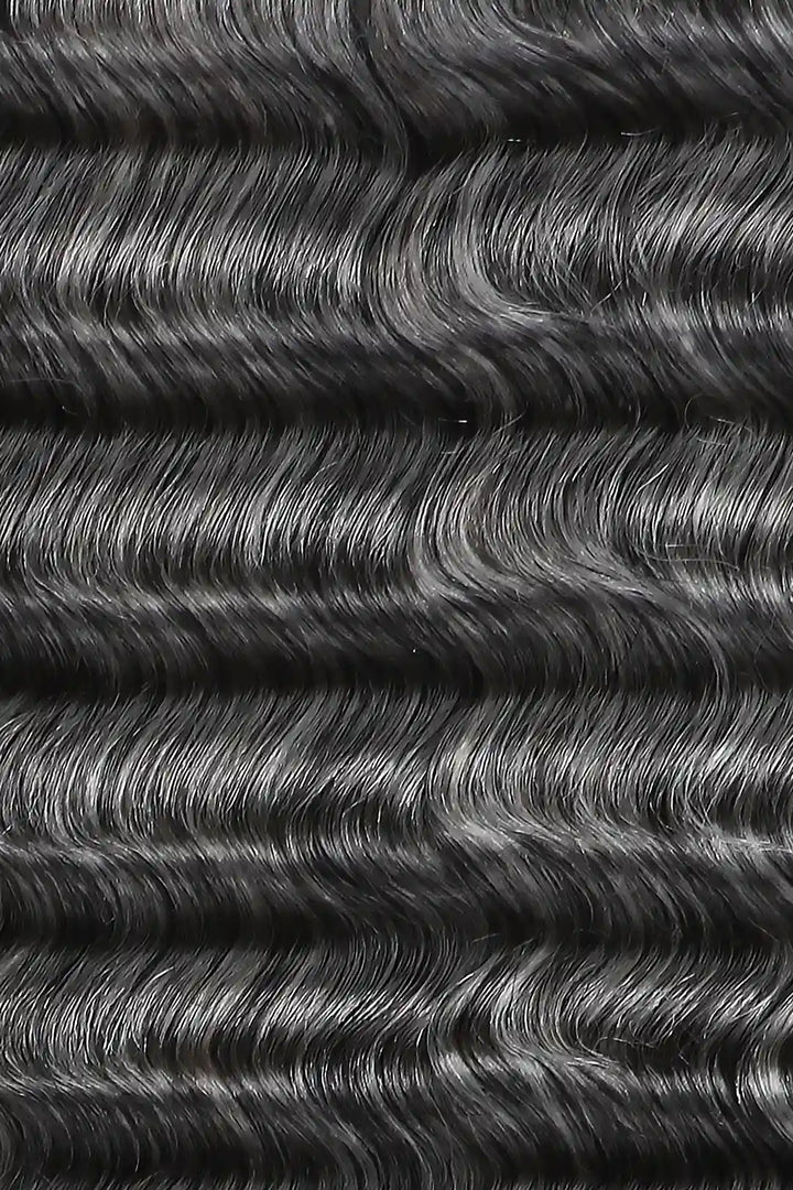 Curvature details of salt and pepper bulk hair deep wave 70% gray bu32