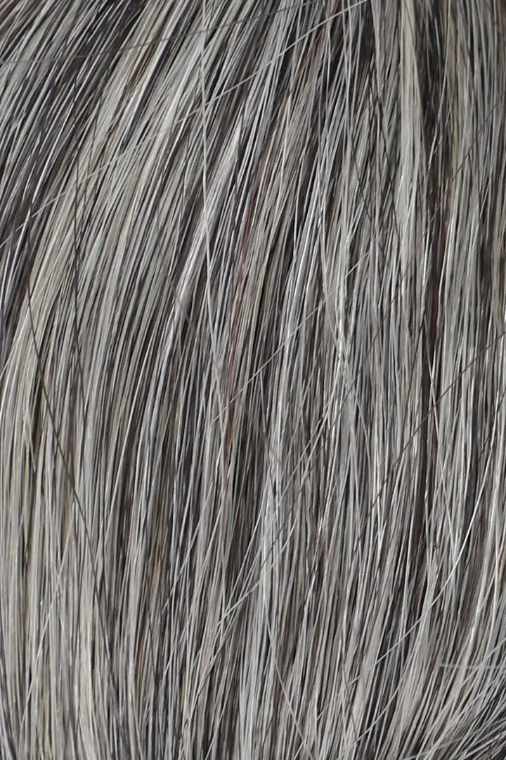 Curvature details of salt and pepper sew in extensions loose wave virgin hair 70 gray