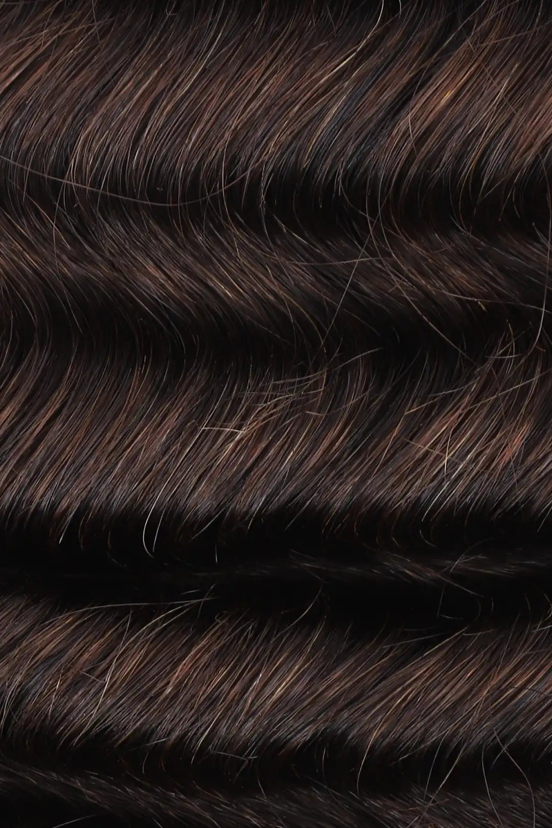 Curvature details of the dark brown deep wave bulk human hair for braiding