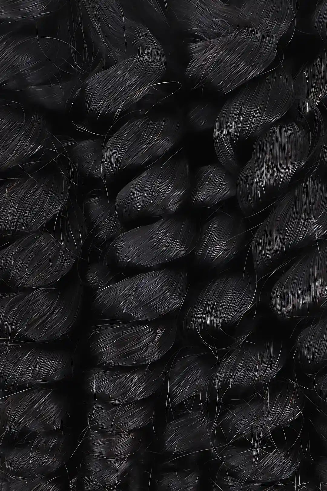 Curvature details of twist curly bulk human hair for braiding natural black bu26