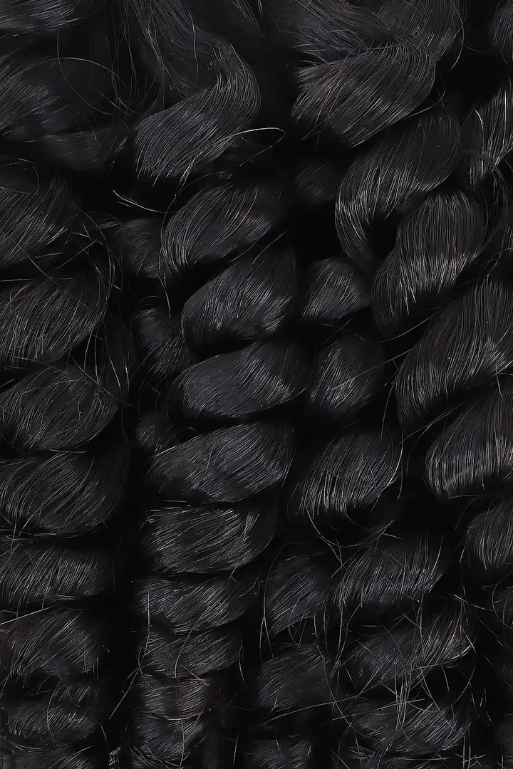 Curvature details of twist curly bulk human hair for braiding natural black bu26