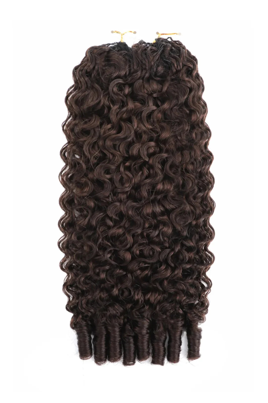 Dark Brown #4 Burmese Curly with Spiral Curls Feather Crochet Miracle Knots Hair