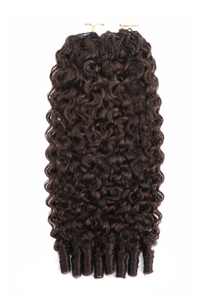 Dark Brown #4 Burmese Curly with Spiral Curls Crochet Miracle Knots Hair