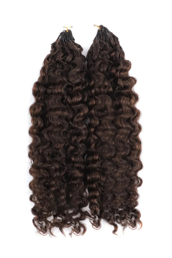 Dunkelbraun #4A Water Deep Wave Feather Crochet Miracle Knots Haar